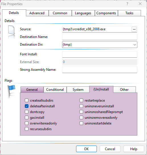 Inno Setup File Properties